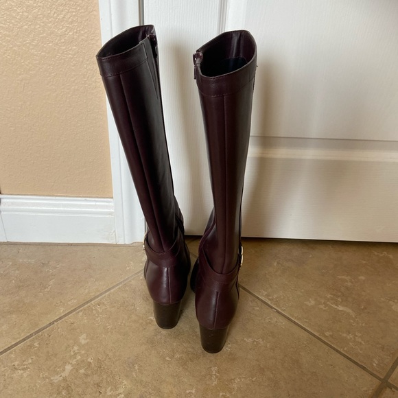 Gianni Bernin kneehigh boots mahogany brown (dark brown w/ purplish hue) size 10 - Picture 3 of 6